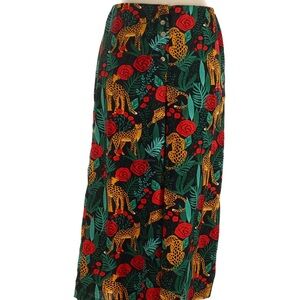 Vibrant Animal Print Wide Leg Pants